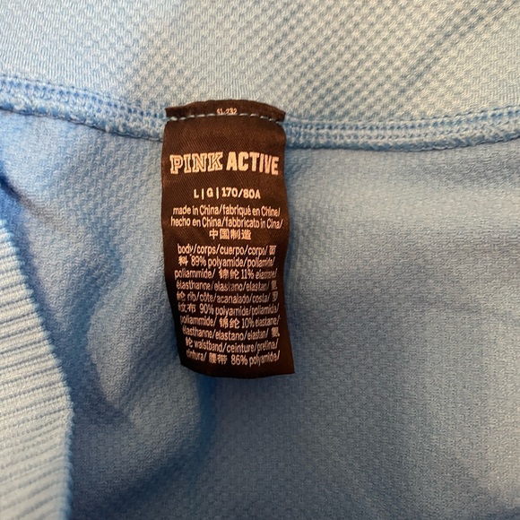 Victoria's Secret Pink Active Leggings Womens Large Blue White High Waist Pocket - Picture 7 of 9